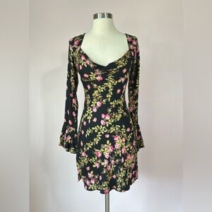 Free People Lone Star Bias Dress in Black Combo Size 0